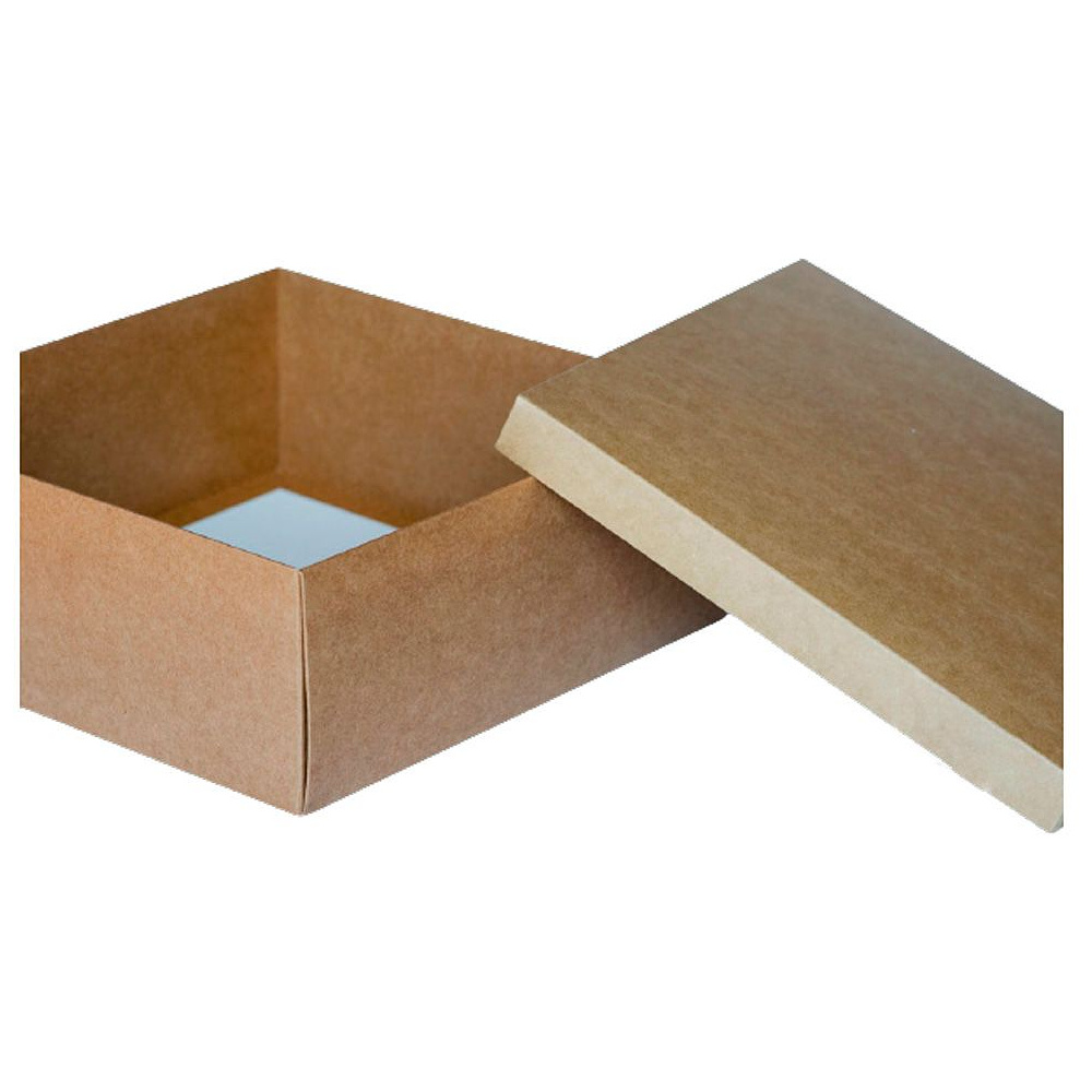 Коробка подарочная картонная, 26х25.5х10 см, крафт - 2