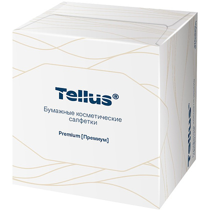 Салфетки Tellus Премиум для лица, 90 шт/упак, в кубе, белые - 3