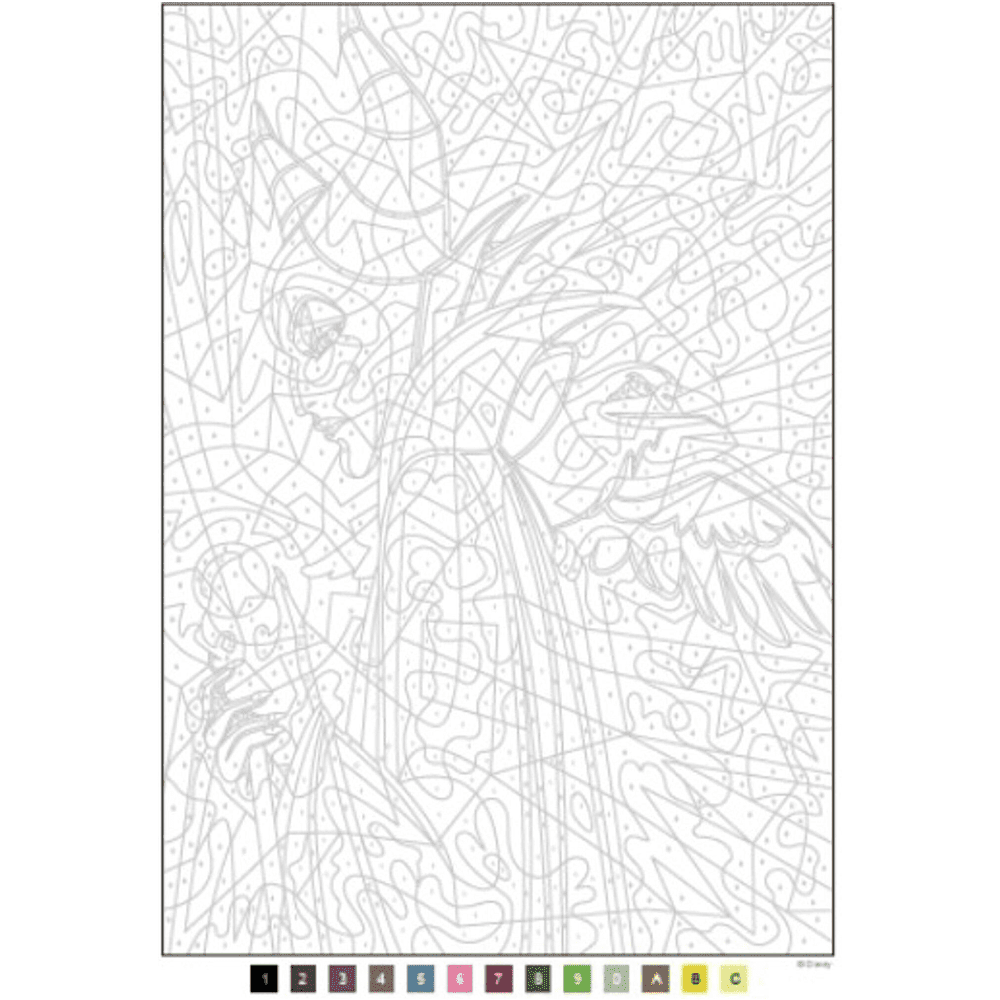 Раскраска по номерам на французском языке "Coloriages mystères Disney - Les Grands classiques. Tome 9" - 3
