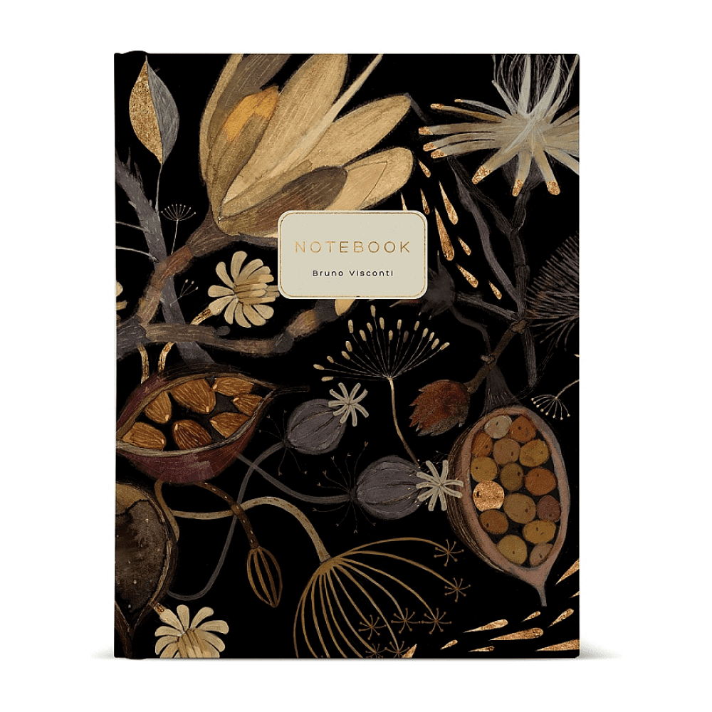 Тетрадь "Flora. Ночные цветы", A5, 80 листов, клетка, на кольцах, черный