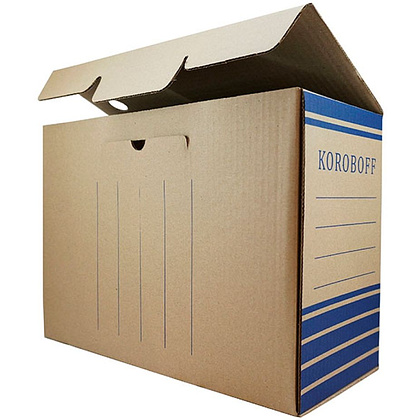 Коробка архивная "Koroboff", 80x322x240 мм, синий - 5