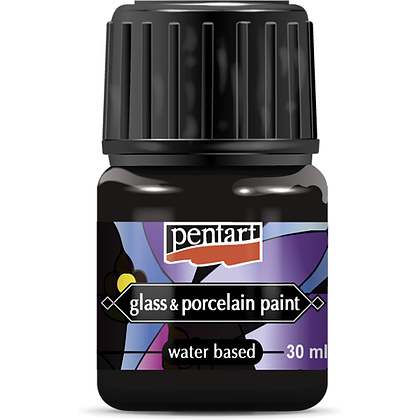 Краски для стекла и керамики "Pentart Glass&Porcelain", 30 мл, черный