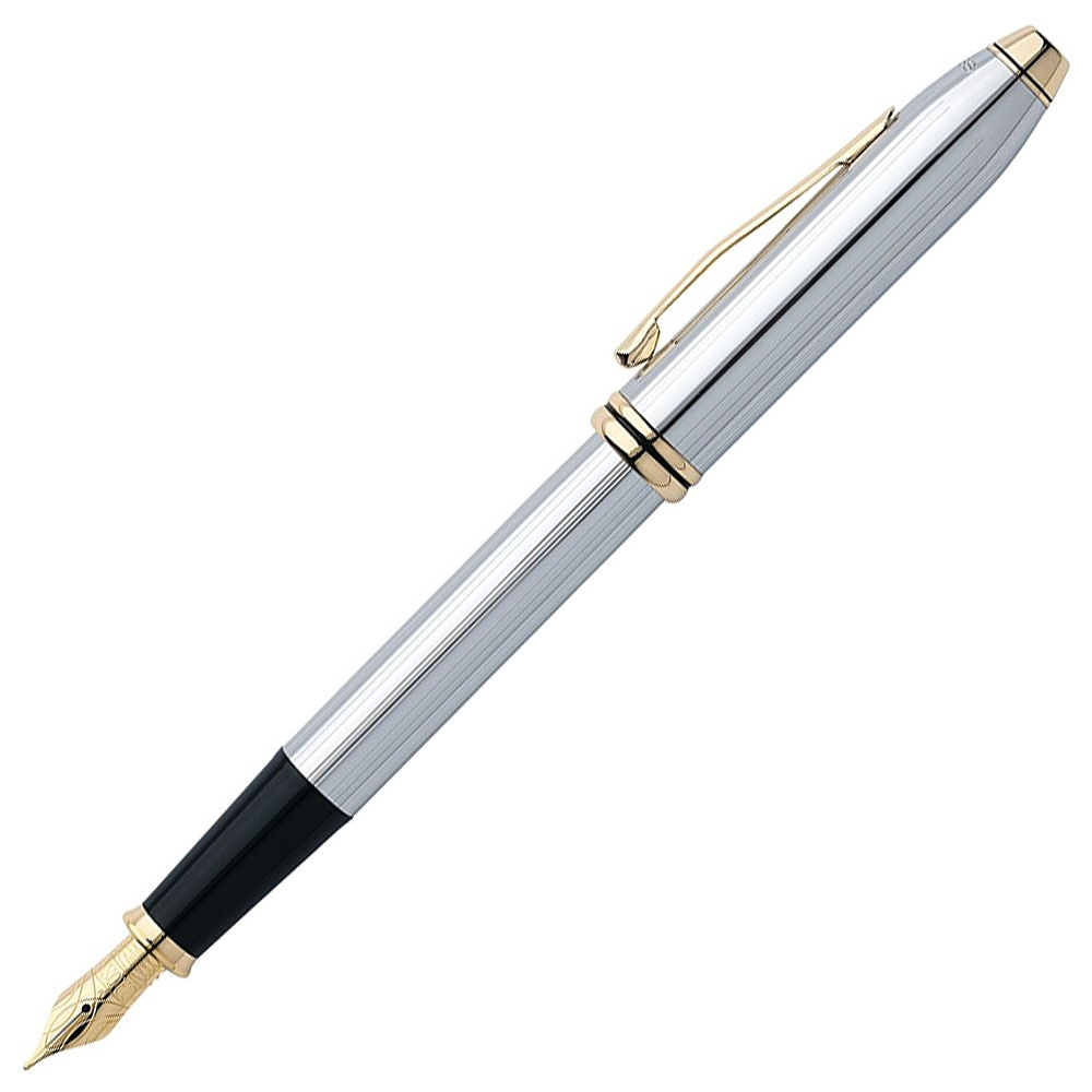 Ручка перьевая "Cross Townsend Medalist", F, серебристый, золотистый, патрон черный - 2