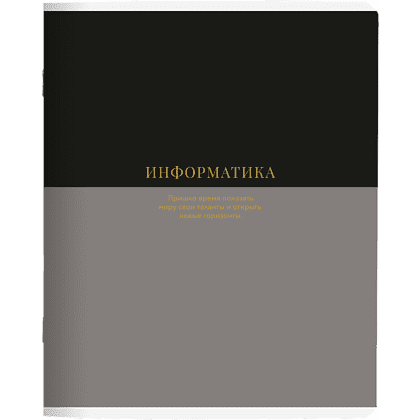 Тетрадь предметная "Believe информатика", А5, 48 листов, клетка, скоба сбоку, черный, серый