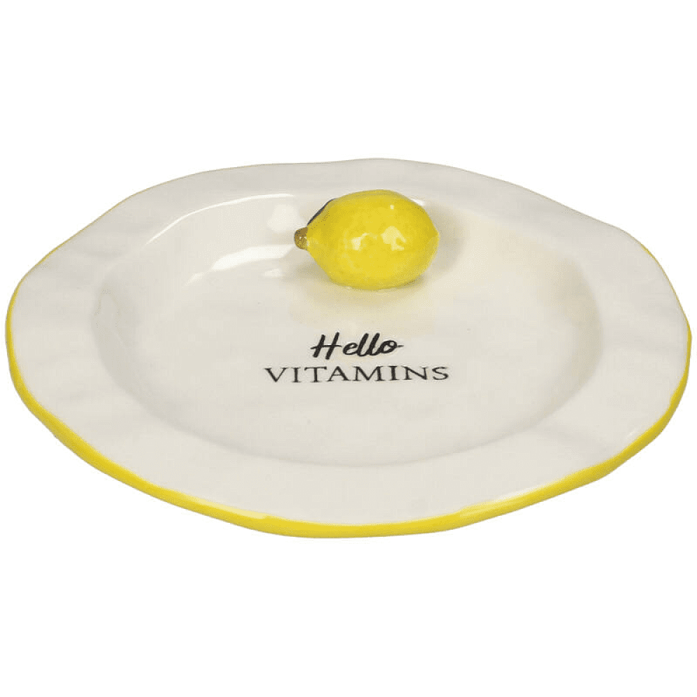 Тарелка фарфоровая "Lemon", 15.4х15.4 см, белый