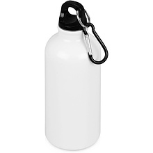 Бутылка для воды "Oregon", металл, 400 мл, белый, черный