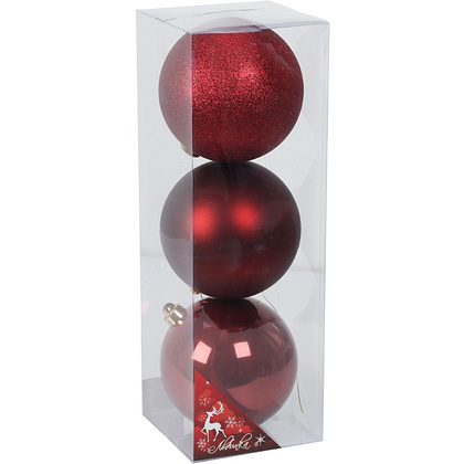 Шар елочный "41889", 15 см, пластик, ассорти, 3шт/уп.