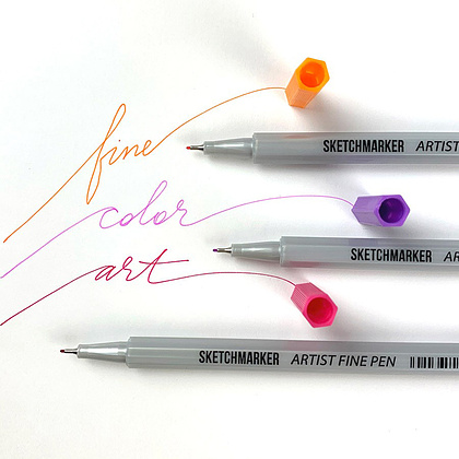 Ручка капиллярная "Sketchmarker", 0.4 мм, розовый флуоресцентный - 4