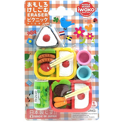 Набор ластиков "IWAKO Picnic", 6 шт, ассорти