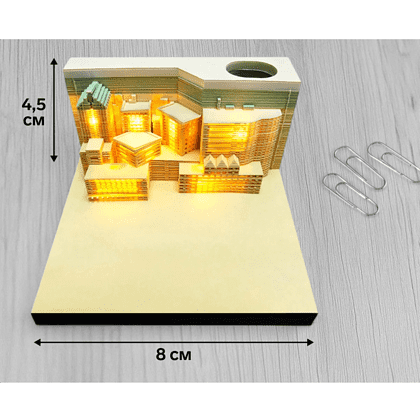 Блок бумаги для заметок 3D "Город с подсветкой", 45х80 мм, 170 листов - 7