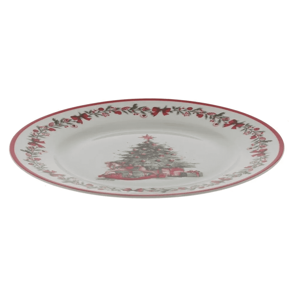 Тарелка фарфоровая "Елка", 19 см, разноцветный - 2