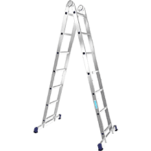 Лестница Алюмет Т207, алюминиевая, двухсекционная, шарнирная