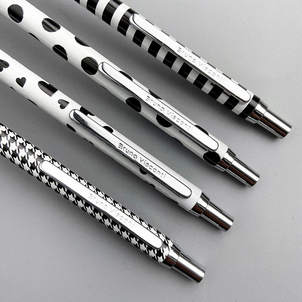 Ручка шариковая автоматическая "Felicita Black&White. Горошек", 0.7 мм, белый, черный, стерж. синий - 5