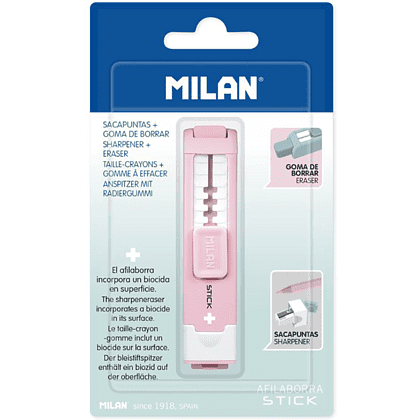 Ластик-точилка Milan "STICK +", розовый - 6