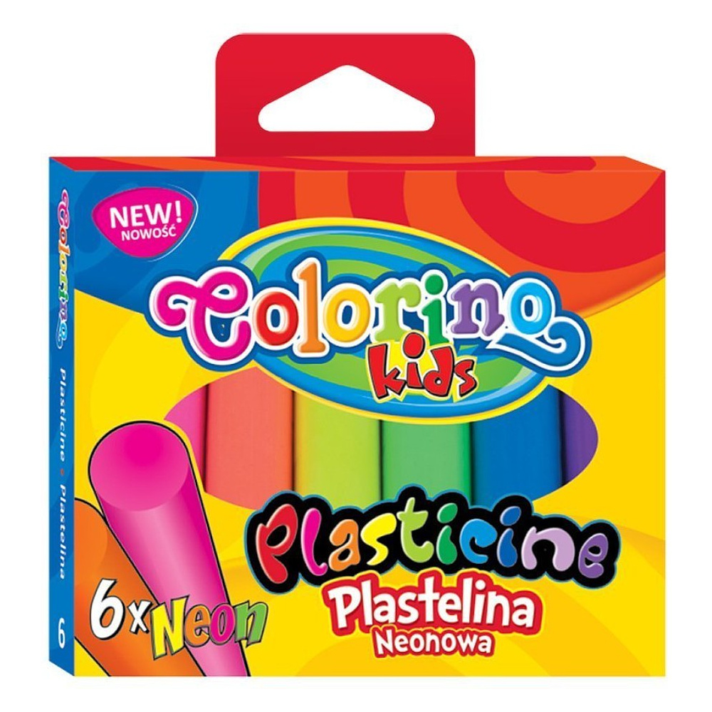 Пластилин для детской лепки Colorino, 6 цветов, неоновый