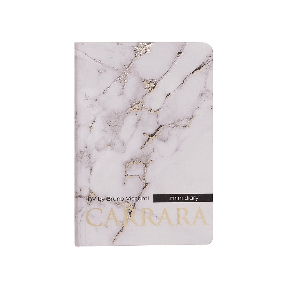 Ежедневник недатированный "Carrara", А7, 416 страниц, белый, золотой