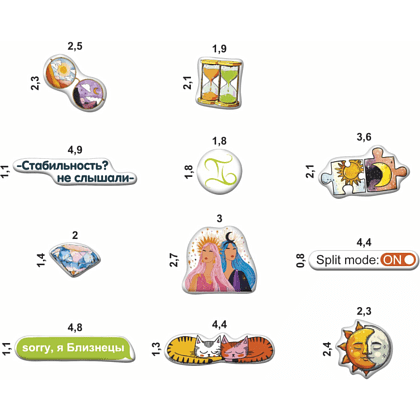 Набор наклеек объемных "Близнецы", А6, 1 лист, 11 шт. - 2