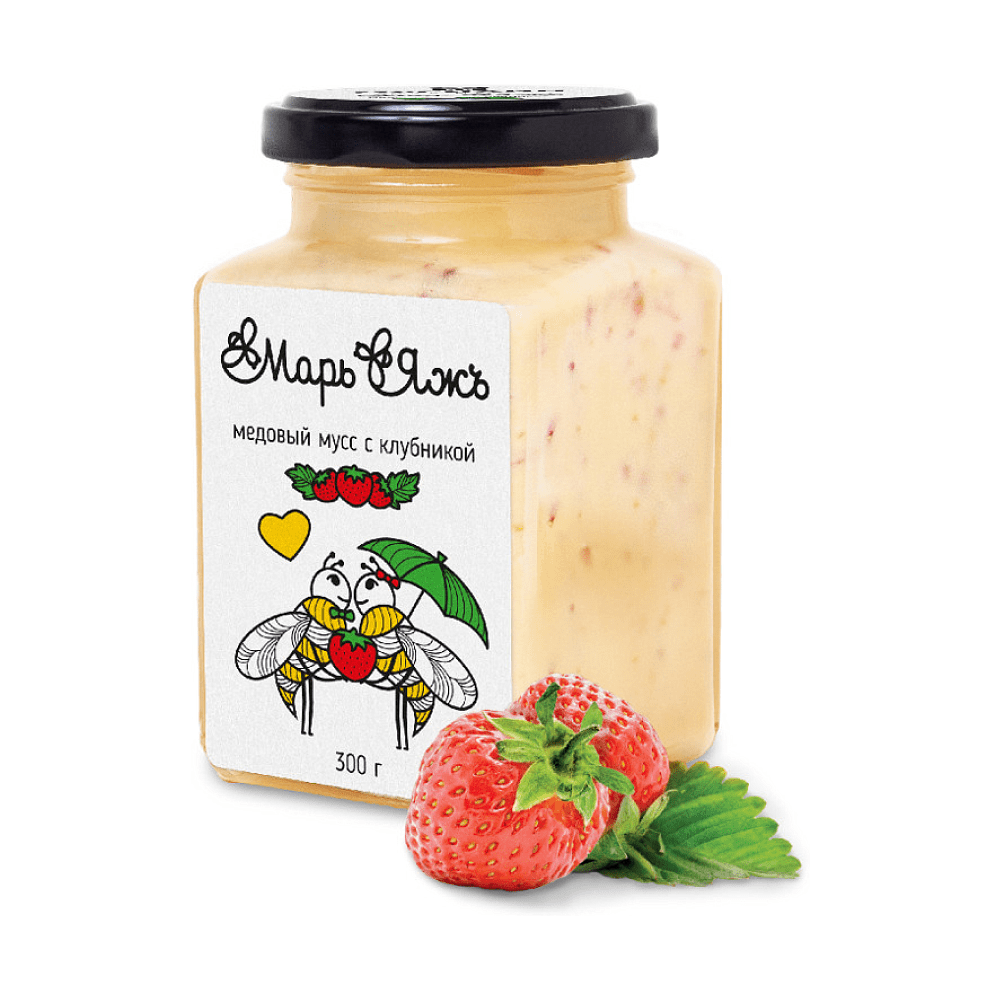 Медовый мусс "МарьЯжъ" с клубникой, 300 гр 