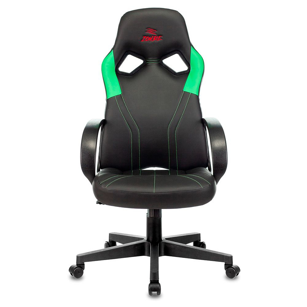Кресло игровое "Zombie Runner", экокожа, пластик, черный, зеленый - 2