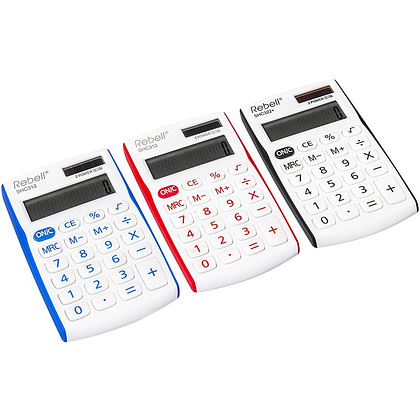 Калькулятор карманный Rebell "SHC312+BL", 12-разрядный, белый - 5
