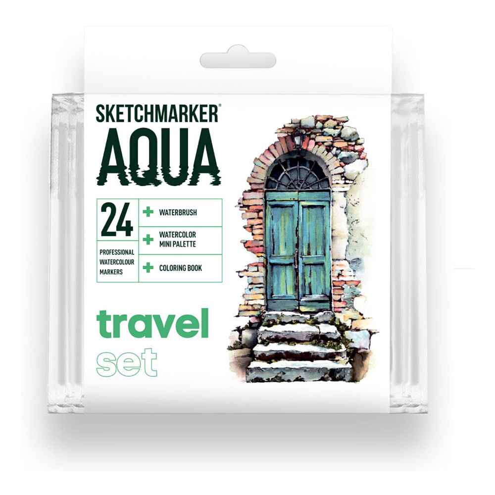 Набор акварельных маркеров "Sketchmarker Aqua. Travel Set", 24 шт., ассорти