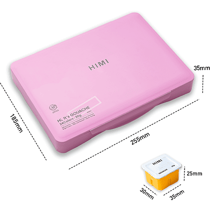 Гуашь "Himi Miya Jelly Cup", 24 цвета, 30 мл, ассорти, розовый футляр - 8