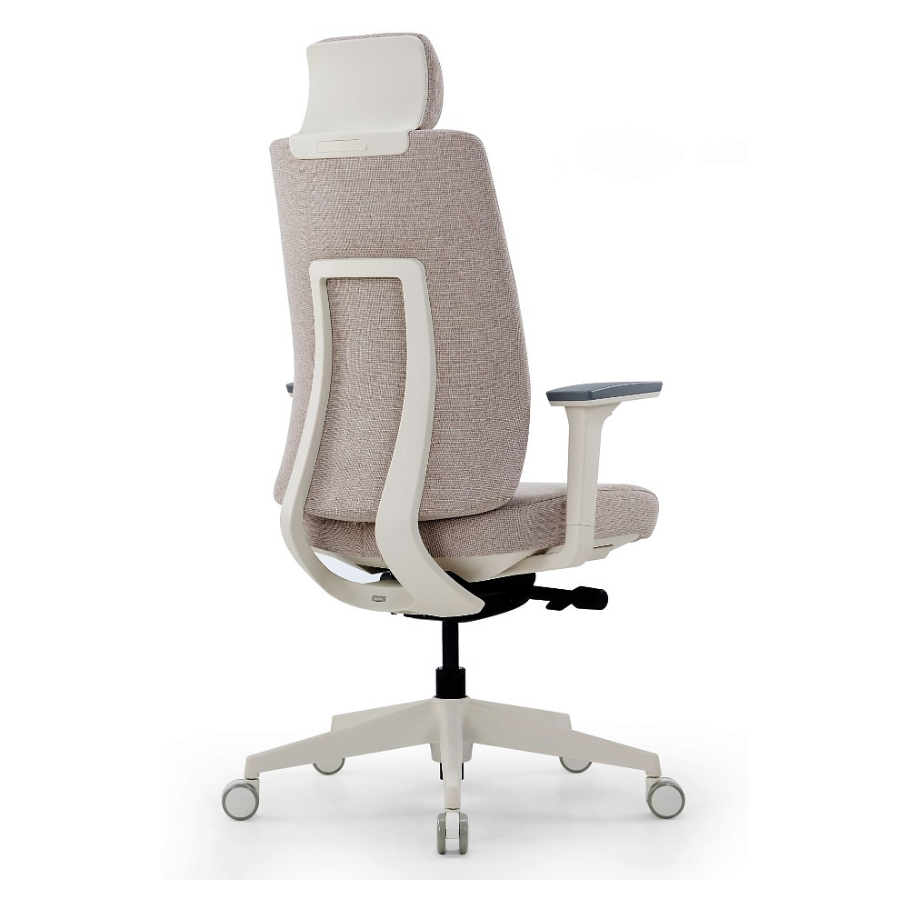 Кресло компьютерное SitZone CH-K55A-BS, ткань, бежевый, пластик, корпус белый - 5