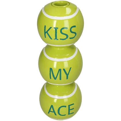 Подсвечник "Kiss My Ace", 8x8x23 см, желтый, белый