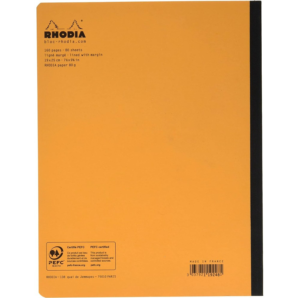 Книга для записей "Rhodia Classic", B5, 190x250 мм, 80 листов, в линейку, оранжевый - 2