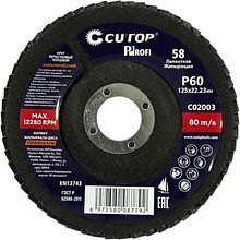 Круг лепестковый торцевой CUTOP, 125x22.2 мм, Р60