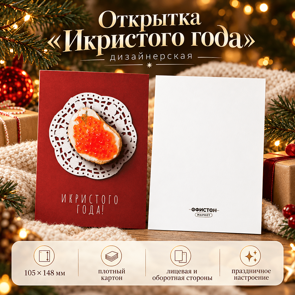 Открытка "Икристого года", 148х105 мм, дизайнерская