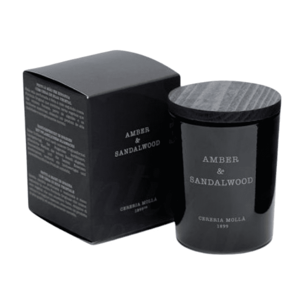 Свеча ароматическая CERERIA MOLLA  "Amber & Sandalwood", 70 гр, подарочная упаковка