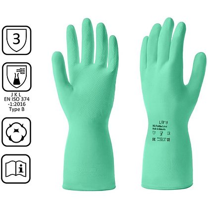 Перчатки латексные с х/б покрытием HQ Profiline р-р M зеленый - 2