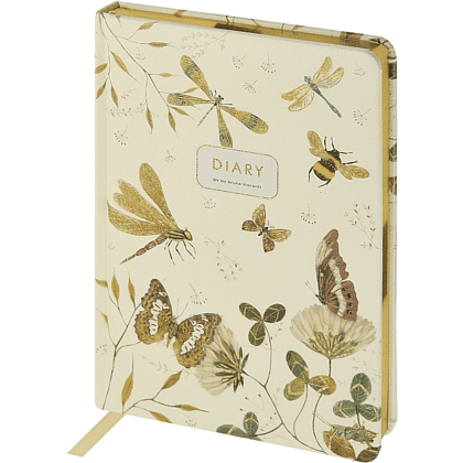 Ежедневник недатированный "Fauna. Бабочки", А5, 240 страниц, молочный - 2