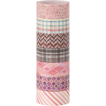 Клейкая лента "Оттенки розового", 15х3 мм/м, ассорти