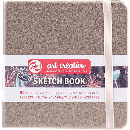 Скетчбук "Art Creation", 12x12  см, 140 г/м2, 80 листов, розовое золото