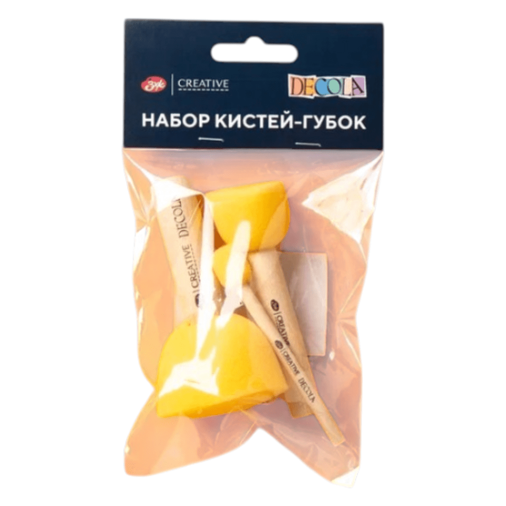 Набор кистей-губок Decola, круглые, 3 шт (15, 30, 50 мм)
