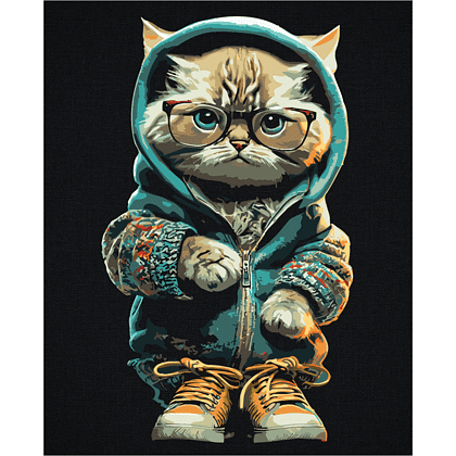 Картина по номерам "Стильный кот" - 2