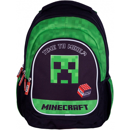 Рюкзак детский Astra "Minecraft time to mine", черный, зеленый