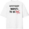 Футболка унисекс оверсайз "Everybody wants to be us", XS-S, хлопок, белый - 2