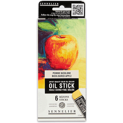Набор красок масляных в стиках "Sennelier. Bicoloured apple", 6 цветов