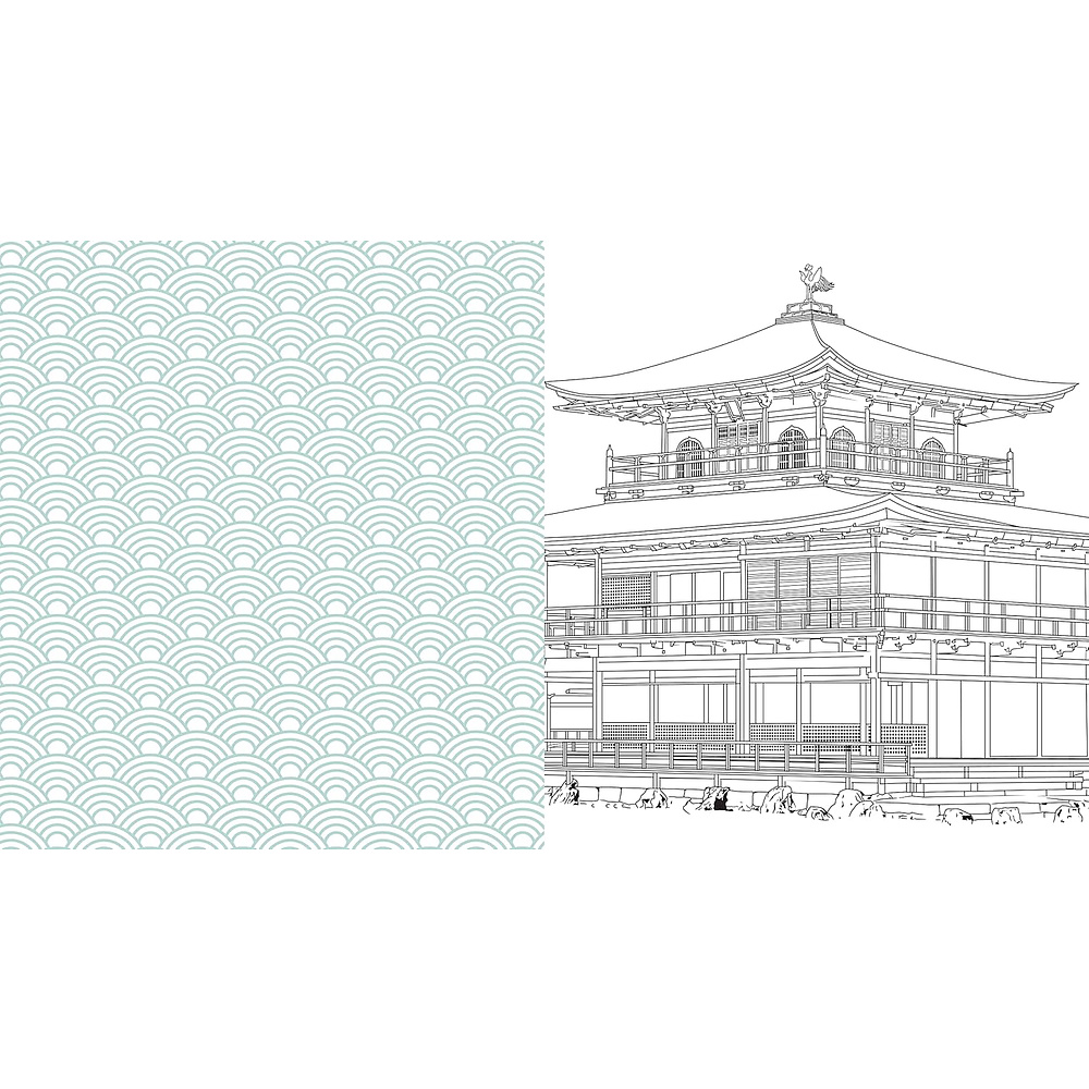 Раскраска на английском языке "Japanese Folk Art Colouring" - 3