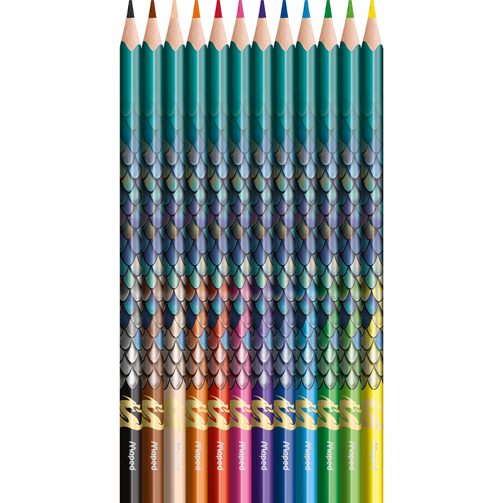 Цветные карандаши "Dragon", трехгранные, 12 штук 