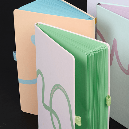 Блокнот "Doodle green paper", А5, 96 листов, розовый, срез зеленый - 4