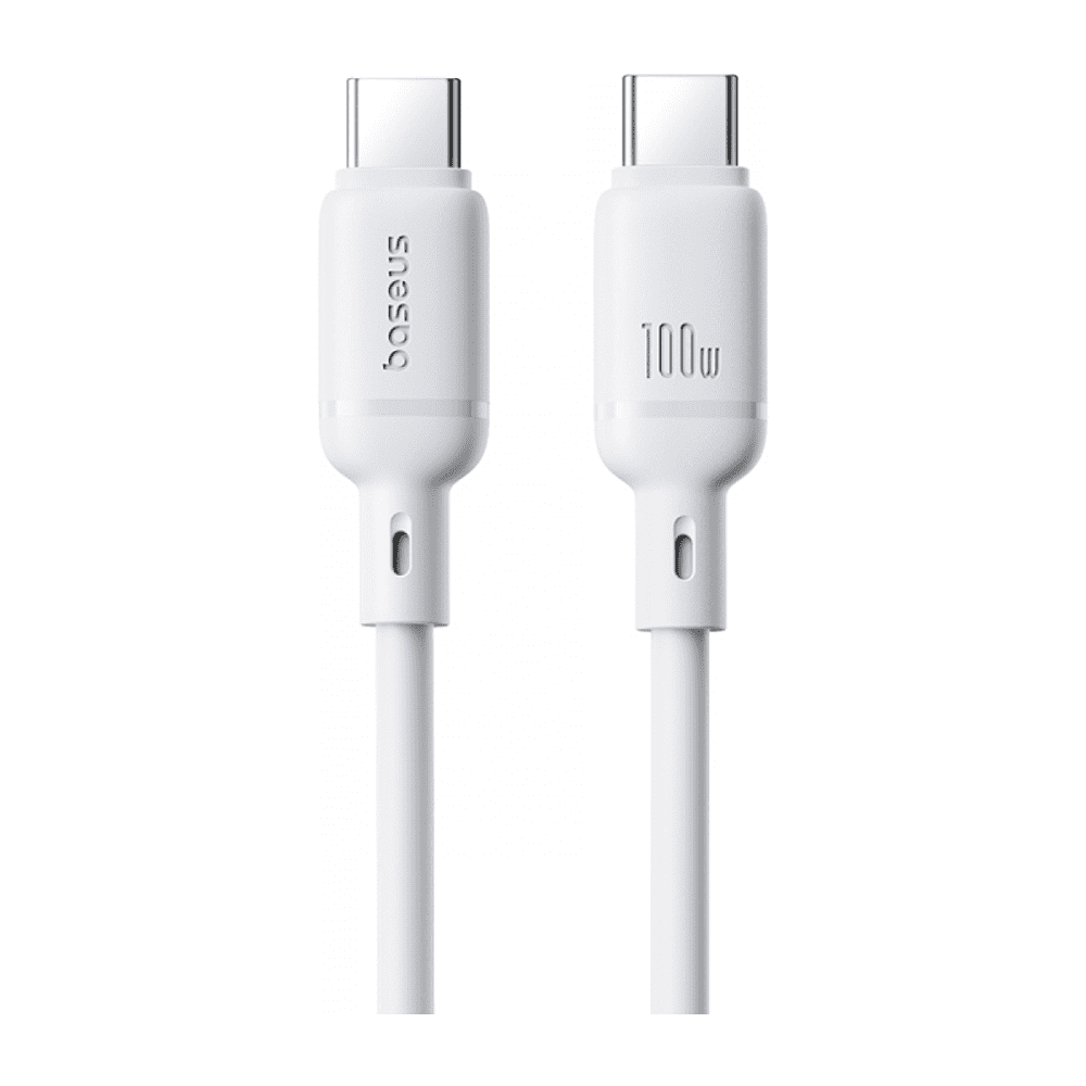 Кабель Baseus P10377704213-00, Silky Series Fast Charging Cable, Type-C to Type-C 100W, 1 м, Moon White