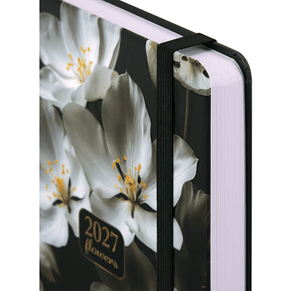 Ежедневник датированный "Flowers" на 2027, А5, 320 страницы, линейка, черный - 2