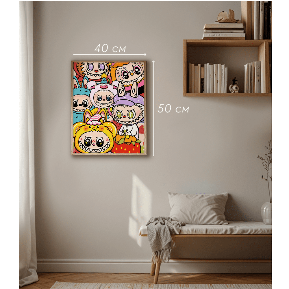 Набор для творчества "Labubu Friends", 40х50 см, красками по номерам - 2