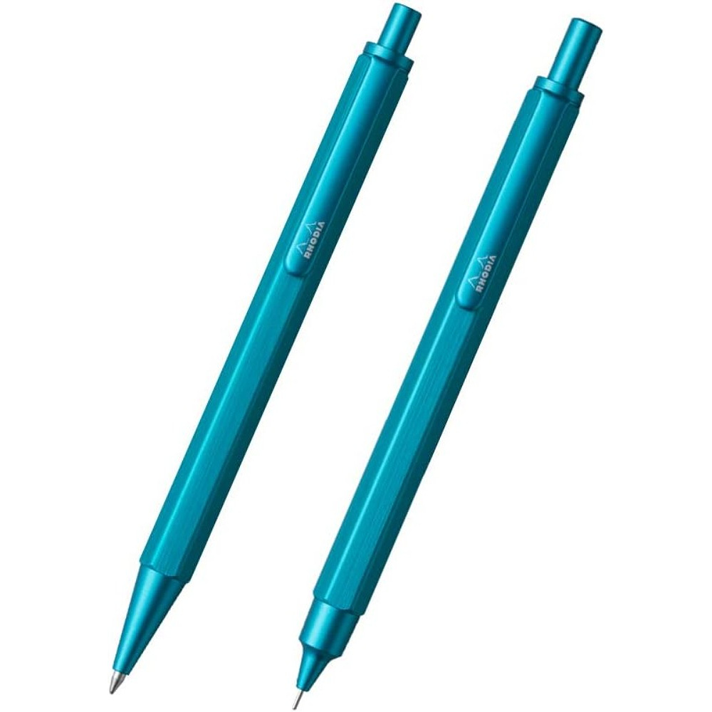 Ручка шариковая автоматическая "scRipt", 0.7 мм, лазурный, стерж. черный - 3