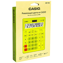 Калькулятор настольный Casio "GR-12", 12-разрядный, салатовый