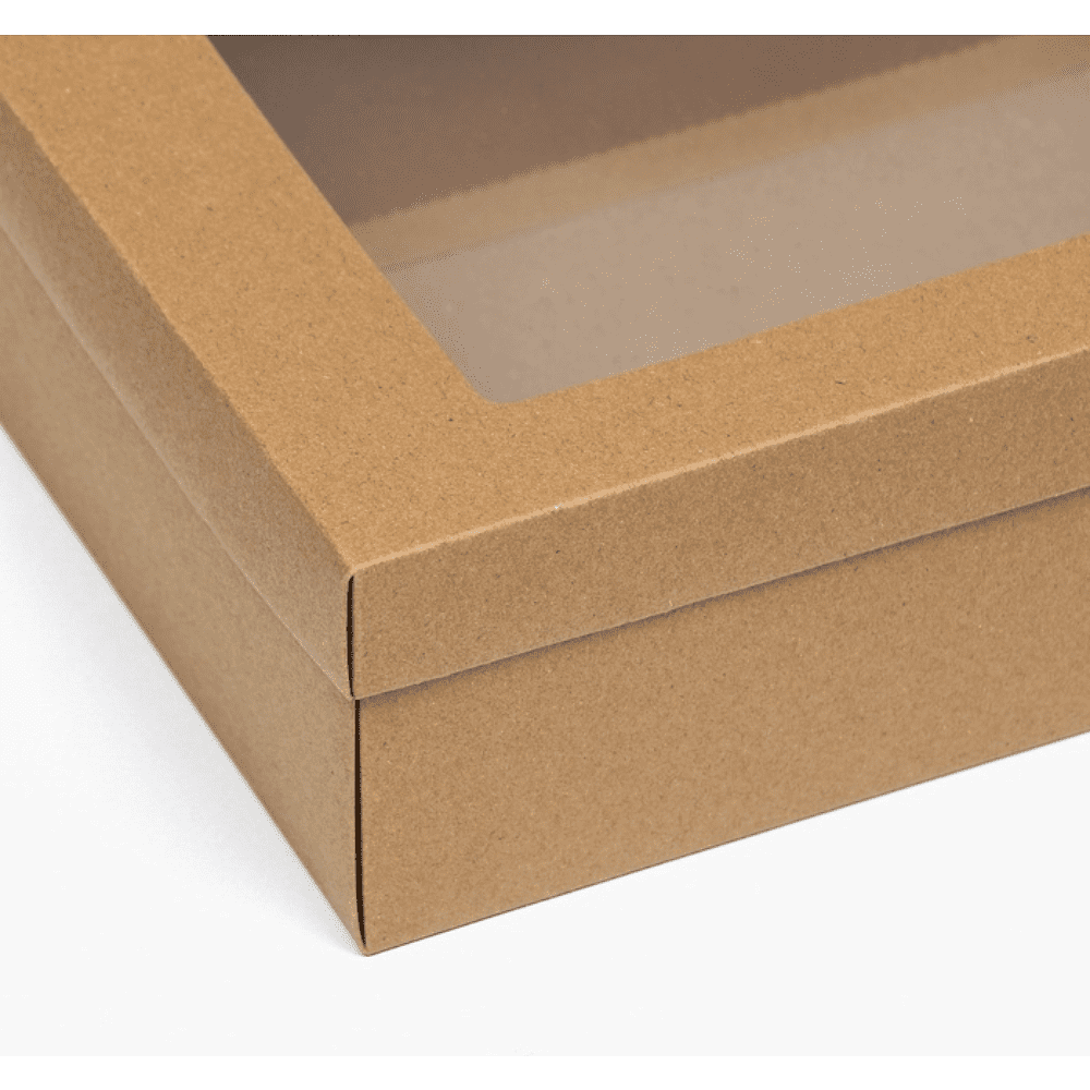 Коробка подарочная "UPAK LAND", 30х20х9 см, с окном, крафт - 3